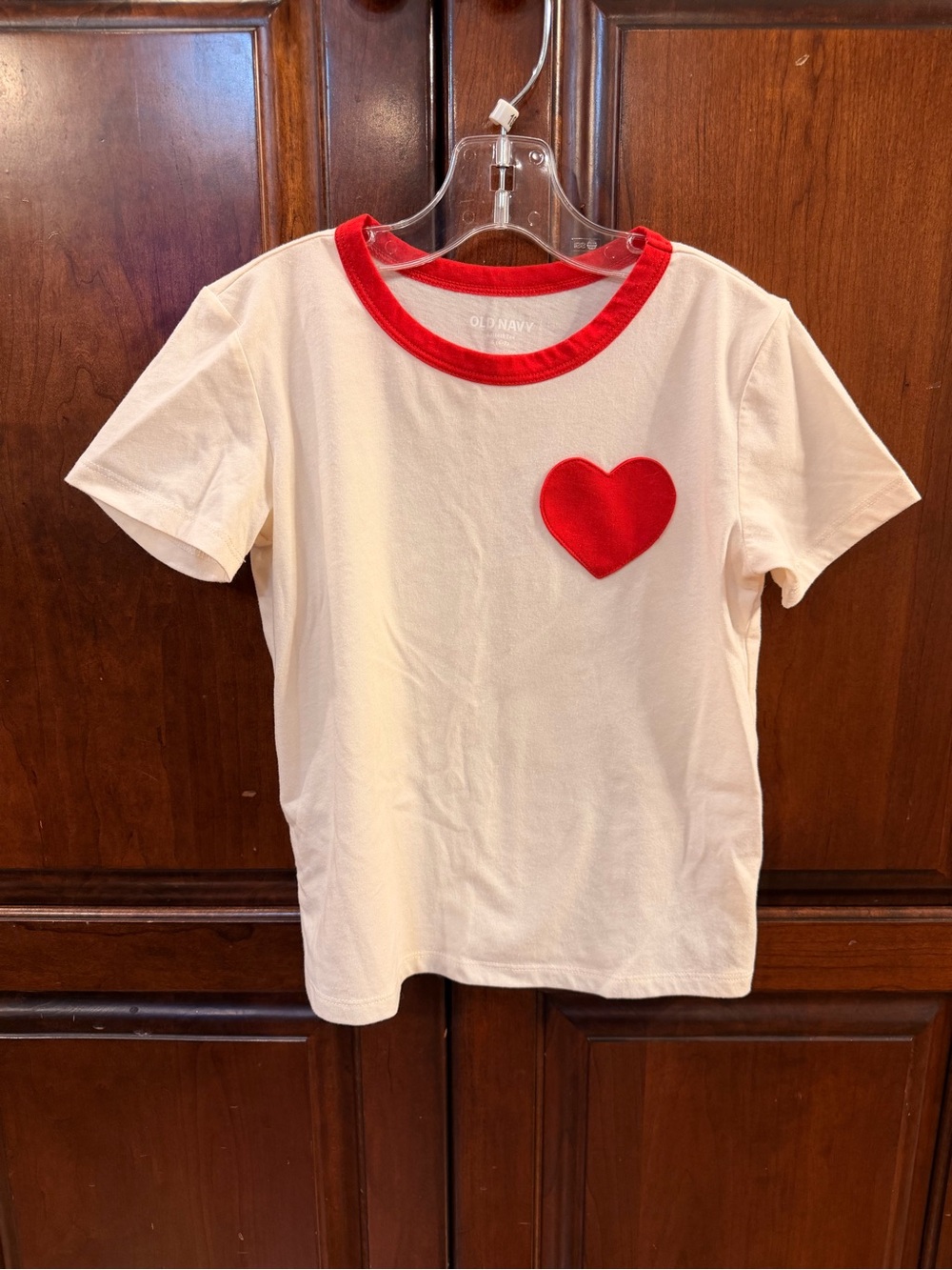Old Navy Girls Valentine Heart T-Shirt Size 6-7